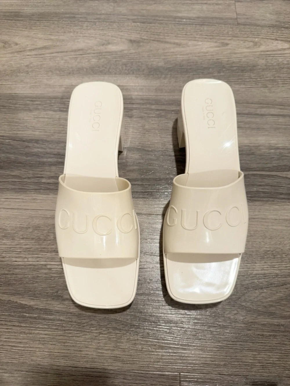 Gucci Rubber Plastique Slide Platform Sandal Heel Size 41 (11)